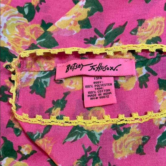Betsey Johnson Accessories - Betsy Johnson Infinity Scarf Pink & Yellow Roses